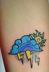 spalva maža saulės ir perkūnijos tatuiruotė kartu