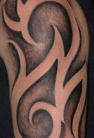 black and white wavy tribal tattoo picture