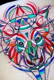 Abstract nga rosas nga sumbanan nga feather pattern sa tattoo