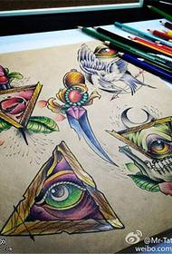 color god eye dagger tattoo manuscript picture