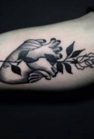 crne tetovaže uzorak dijelovi tijela crne sive točke tetovaža tetovaža životinja i biljaka Uzorak 10 listova