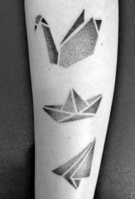 tatuaje de elemento geométrico estilo de origami patrón de tatuaje de elemento geométrico