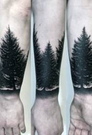 прекрасна црна тачка убода једноставна линија креативног силуета тетоважа узорак