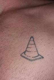 boys chest black geometric lines traffic cone logo tattoo pictures