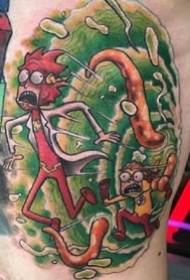 9 amerických animovaných animovaných tetovacích vzorov Rick and Morty Color