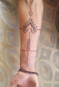 girls arm on black line geometric elements creative pattern beautiful tattoo pictures