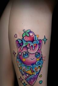 colorful cute elf tattoo pattern