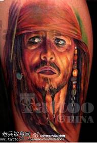 realistic realistic color pirate king tattoo pattern