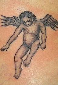Kūrybingas mažojo angelo tatuiruotės paveikslėlis
