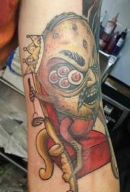 Patró de tatuatge en color de monstre rei i tron
