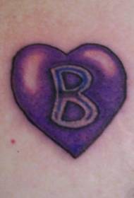shoulder Colorful purple love letter tattoo pattern