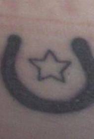 Stars and Black Horseshoe Tattoo Pattern