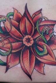 waist color lily and tree vine tattoo picture
