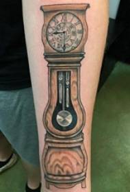Boys painted on the pierced geometric line clock tattoo picture