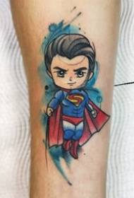 kawaii's Marvel character cartoon watercolor tattoo pictures