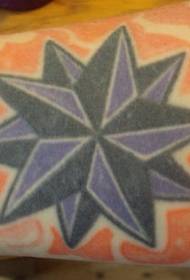 fioletowy i czarny dziesięcioramienny wzór tatuażu gwiazdy
