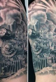 rankos tikroviškas traukinio tatuiruotės modelis