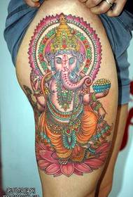 leg classic elephant god tattoo pattern