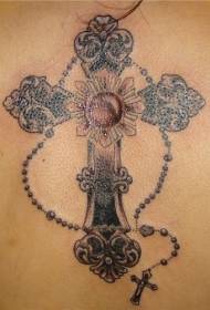 Cross Flower Totem Tattoo Pattern