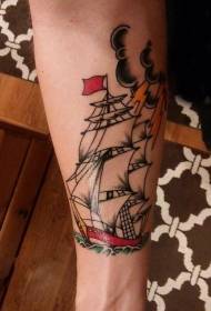 boys on the arm painted simple lines waves and sailing tattoo pictures