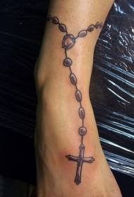 pàtran tatù ankle rosary dubh