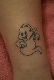 Cute White Ghost Tattoo Pattern