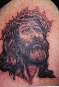 Черен модел на татуировката на корона Исус