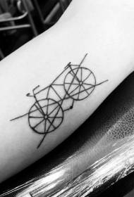 simple black line bicycle tattoo pattern