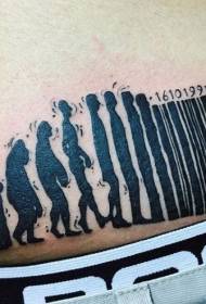 abdomen gracioso negro humanoide código de barras tatuaje patrón