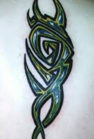 green and black tribal logo tattoo pattern