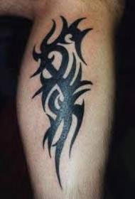 classic black tribal logo calf tattoo pattern