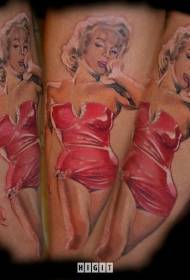 leg color temptation sexy European and American girl tattoo pattern