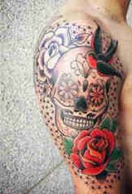 Tatuaje-kranio mult-pentrita tatuaje skizo tatuaje kranio ŝablono