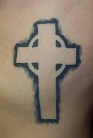 Keltų kryžiaus silueto tatuiruotės modelis