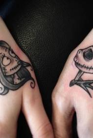 ruka leđa osobnost crna mala svježa crtani zombi avatar tetovaža uzorak