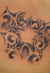 vijfpuntige ster en wijnstok tattoo patroon