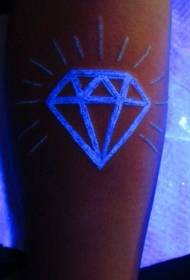 Niewidzialny wzór tatuażu fluorescencyjnego diamentu