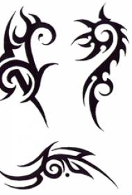 Linea nera che raffigura il manoscritto creativo creativo del tatuaggio del totem