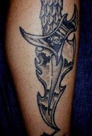 German Nazi dagger black tattoo pattern