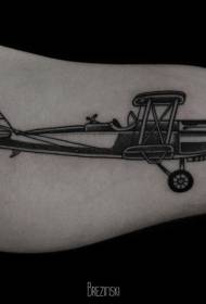 big black old aircraft Tattoo pattern