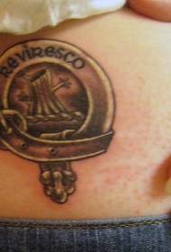 vēders mazs žetons personība melni pelēks tetovējuma raksts