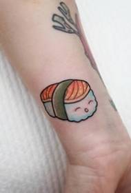 klein vers tattoo-patroon - schilderde het meest schattige kleine verse kleine sushi-tattoo-patroon