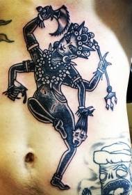 Abdomen creepy Hindu god tattoo tattoo
