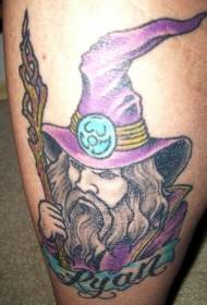 personality purple old elf tattoo pattern