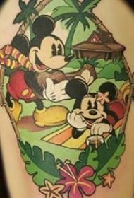 vários pintados em aquarela esboço literário bonito clássico Disney desenhos animados tatuagem padrão