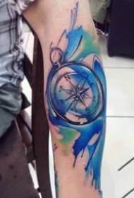 fantasy blue red tone water color tattoo pictures