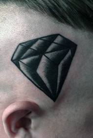 patrón de tatuaxe de diamantes de pica negra
