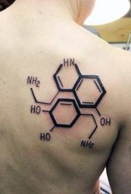 back black chemical formula personality tattoo pattern