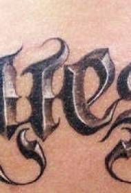 Црни стерео цвјетни узорак с тетоважама слова