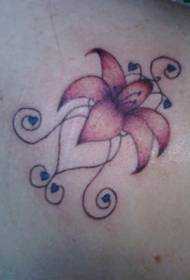 shoulder color red lily tattoo picture